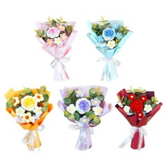 Knitted Flower Crochet Flower Bouquet Finished Hand Woven Preserved Flower ET