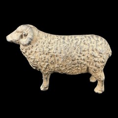 Vintage Cast Iron Heavily Textured Ram Doorstop 5.5″
