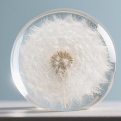 Real Dandelion Paperweight, Crystal 2.36in (60mm),Unique Gift & Home Office D…