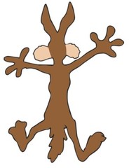 4X Smashed Wile E Coyote Sticker Decal For Car, Waterbottle, Any Flat Surface