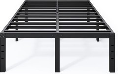 18 in Sturdy Platform Bed Frame Queen Size,Quick & Easy Assembly,No Noise, Black