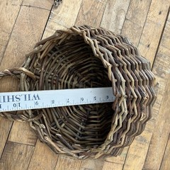 Wall Pocket Wicker Basket 12″ Rustic Natural Planter Top Hanging Loop