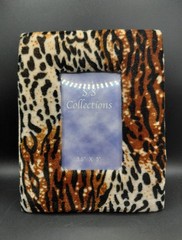 S.S. Collection Tiger Leopard Animal Print Fabric Photo Frame Soft Felt 3.5″x5″