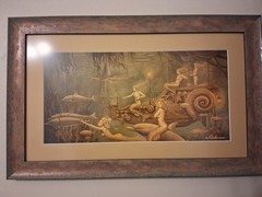 D. Delamare Horizontal Multicolor Mermaid Art Framed Print Wall Decor, Matted