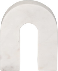 White Marble Decorative Arch Sculpture – Modern Stone Accent for Home, Office, B