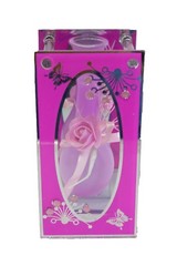 Decorative Floral Vase Hand Made With Glass and Mirrored Decor Beautiful Design