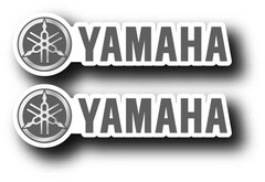 2X YAMAHA GREY DECAL STICKER USA MADE TRUCK VEHICLE FISHING BOATS MOTOR BASS CAR