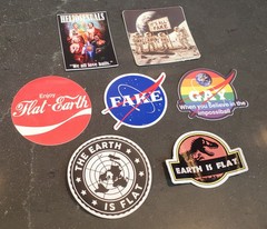 Flat Earth Stickers NASA LIES MOON HOAX VARIETY PACK (7) *WORLDWIDE SHIPPING*