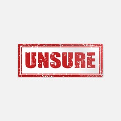 Unsure Red Grunge Stamp Vinyl Sticker Decal
