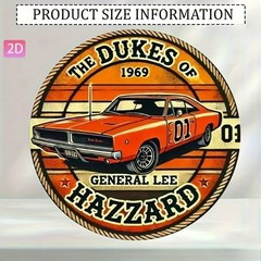Retro Dukes of Hazzard Round Metal Sign General Lee TV Show Wall Decoration Gift