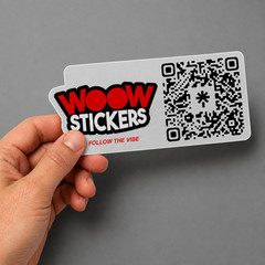 100 Custom QR Code Stickers 2.2×1 in Personalized Business Logo