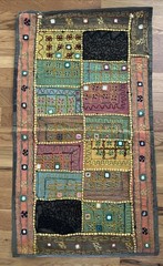 Vintage Hand Embroidery Sequins Wall Hanging Patchwork Tapestry Wall Art India