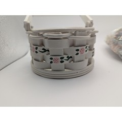 1996 Vtg White Wicker Avon Wishing Well Basket Potpourri Gift Set Pink Flower