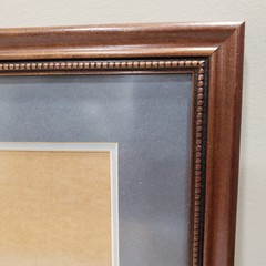 Wood Picture Frame 12×16 Traditional Beaded Liner Blue Mat Gallery Wall Decor