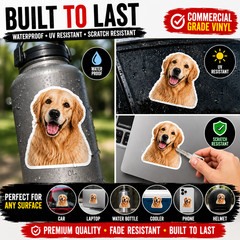 Custom Pet Sticker From Photo | Dog Cat Vinyl Decal | Waterproof 2-20 Inch