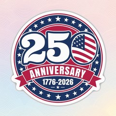 250th Anniversary Sticker, 1776–2026 America Semiquincentennial Sticker Size 3″