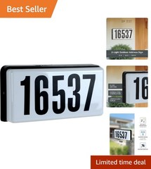 Customizable 10 Inch Lighted House Number Sign – Clear Backlit Address Display