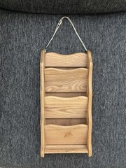 Vintage 3 tier wall-mounted wooden mail and letter organizer