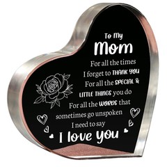 Mom Gifts for Mother’s Day, I Love You Mom Acrylic Keepsake Birthday Gifts f…