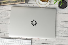 Set of 2 – Flame Punisher Skull Vinyl Decal Phone Case Laptop Car Sticker
