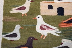 4.5ft Handwoven Bird Tapestry – Colorful Nature Wall Hanging Art – Woven Kilim