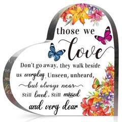 Jetec Acrylic Heart Sympathy Bereavement Memorial Gift for Loss of Loved One
