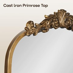 19×31″Gold Vintage Mirror Wall Ornate Baroque Arched Mirror Antique Brass Mirror