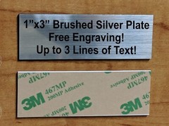 Custom Engraved 1×3 Tag Sign Plaque Plate / Gold Silver Copper or Bronze Finish