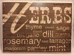 Herbs & Words Green Kitchen Wall Plaque 11.5 x 0.5 x 8.5 by Jennifer Pugh