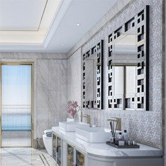 Elegant Wall Mirror with Beveled Geometric Mirror HD Horizontal/Vertical Hanging