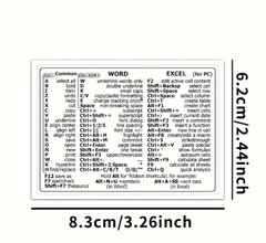 Reference Keyboard Shortcut Word Excel Shortcut Sticker Laptop computer