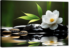 Lotus Flower Wall Art Inspirational Canvas Prints Inhale Exhale Yoga Quotes Post