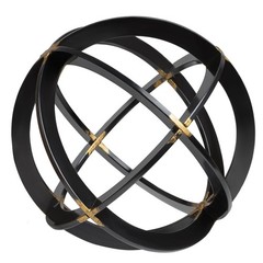 Decorative Sphere for Home Decor – Black & Gold, Hand Painted, Modern Decorat…