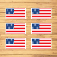 Set of 6 – USA Flag Decal Patriotic – American Flag Stickers