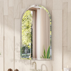 Frameless Arch Mirror 26″ x 38″ Beveled Edge Modern Decor for Any Room