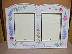 LENNOX=FLORAL=GOLD TRIM=DOUBLE PICTURE FRAME= 11 X 15=PRINTED PHASE=SEE PICTURES