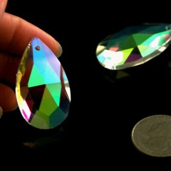 10* AB Crystal Glass Faceted Prism Suncatcher Lamp Bead Hanging DIY Home Pendant