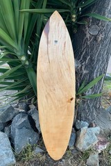 Mermaid Decorative Surfboard Wall Plaque Mango Wood Purple Sunset 39″x 10″