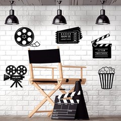 5 Pieces Movie Theater Decor Movie Theater Metal Home Room Decor Cinema and P…