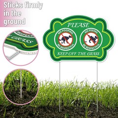 Mr. Pen- No Peeing and No Pooping Dog Sign, 2 Pack with 1 Metal Stake, Double-Si
