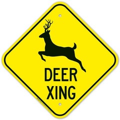 Deer Xing Sign 12″x12″ Aluminum Crossing Warning – Rustproof & Fade-Resistant