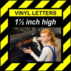 8 Characters 1.5 inch 38mm high pre-spaced stick on vinyl letters & numbers