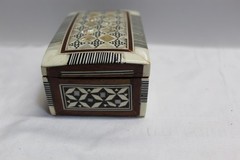 Vintage Trinket Box Inlaid Wood Jewelry Box Decorative Box Small 3 3/4″ x 2 1/2