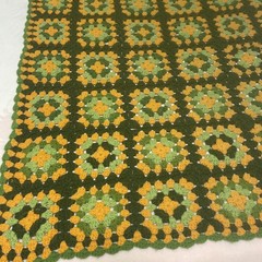 Vintage Handmade CROCHETED Throw BLANKET AFGHAN BOHO GRANNY Squares 44″ X 60″