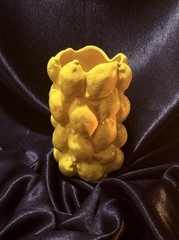 G🍋 Lemon Vase – 8 Inch Tall Yellow Tabletop Vase with 3D Lemon Design