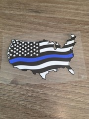 American Flag United States Police Support UVDTF Decal Made In USA Waterproof