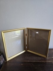 Gold Folding Free Standing Picture Frames Photo Size 8 X 10″ Shabby Chic Cottage