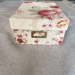 Waverly Garden Norfolk Rose Fabric Covered Photo Box 8 X 11.5 Inches