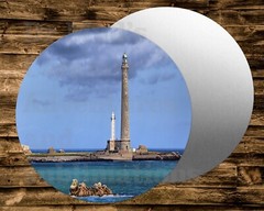 Île Vierge Lighthouses – France Round metal Sign for Wreaths, dollhouse, crafts