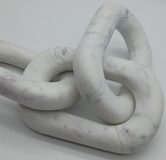 Vintage Natural White Marble Chain Links Home Decor 3 Links Together Heavy